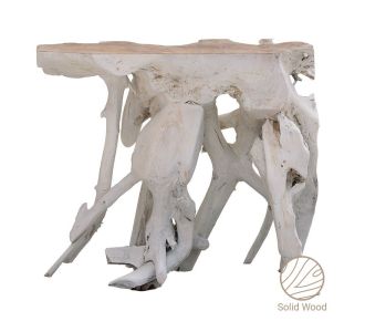 Κονσόλα Zamir pakoworld χειροποίητη μασίφ ξύλο λευκό-φυσικό 80x38x70εκ |  Συρταριέρες -Κονσόλες στο espiti