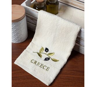 Δωδεκάδα πετσέτες χεριών (30cm x 50cm) ivory με κλαδί GREECE 6978000004869 SilkFashion |  Πετσέτες Κουζίνας στο espiti