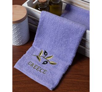 Δωδεκάδα πετσέτες χεριών (30cm x 50cm) λιλά με κλαδί GREECE 6978000004871 SilkFashion |  Πετσέτες Κουζίνας στο espiti