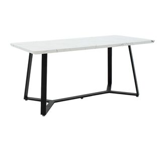 Tραπέζι Gemma pakoworld λευκό μαρμάρου-μαύρο 160x90x75εκ |  Τραπέζια στο espiti