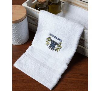 Δωδεκάδα πετσέτες χεριών (30cm x 50cm) λευκό με μπλέ κίωνα  ΚΩΣ 6978000004880 SilkFashion |  Πετσέτες Κουζίνας στο espiti