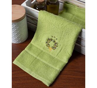 Δωδεκάδα πετσέτες χεριών (30cm x 50cm) πράσινο με στεφάνι ΚΩΣ 6978000004882 SilkFashion |  Πετσέτες Κουζίνας στο espiti