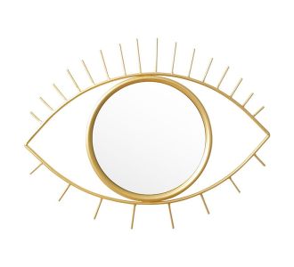 Καθρέπτης Eye pakoworld χρυσό 46x2x26εκ |  Καθρέπτες στο espiti
