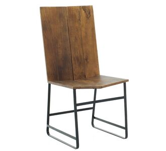 Καρέκλα Elora pakoworld μασίφ ξύλο ακακίας καρυδί-μέταλλο μαύρο |  Καρέκλες στο espiti