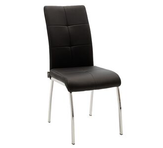 Καρέκλα Ariadne pakoworld PU μαύρο-πόδι χρωμίου |  Καρέκλες στο espiti