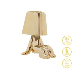 Επιτραπέζιο φωτιστικό αφής LED Radiance pakoworld επαναφορτιζόμενο χρυσό Φ15x17εκ |  Επιτραπέζια στο espiti