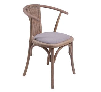Καρέκλα Dourel pakoworld ύφασμα γκρι-rattan πόδι φυσικό |  Καρέκλες στο espiti