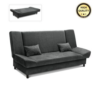 Kαναπές - κρεβάτι Tiko Plus Megapap τριθέσιος με αποθηκευτικό χώρο και ύφασμα σε σκούρο γκρι 200x90x96εκ. |  Καναπέδες-Κρεβάτι στο espiti