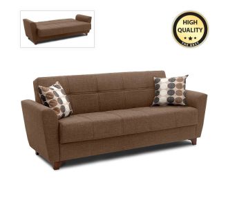 Καναπές - κρεβάτι Jason Megapap τριθέσιος υφασμάτινος με αποθηκευτικό χώρο σε σκούρο καφέ 216x85x91εκ. |  Καναπέδες-Κρεβάτι στο espiti
