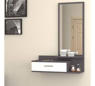 Έπιπλο εισόδου - τουαλέτα μελαμίνης Joy Megapap με καθρέφτη χρώμα γκρι - λευκό 80x35x116εκ. |  Βιτρίνες - Έπιπλα εισόδου στο espiti