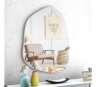 Καθρέφτης τοίχου Denza Megapap χρώμα λευκό 100x80x2,2εκ. |  Καθρέπτες στο espiti