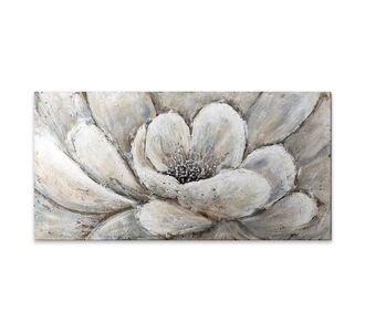 Πίνακας σε καμβά "Silver Flowers" Megapap ψηφιακής εκτύπωσης 140x70x3εκ. |  Πίνακες στο espiti