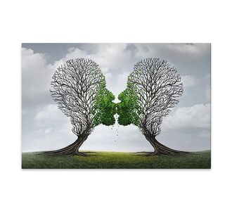 Πίνακας σε καμβά "Trees Growing With Love" Megapap ψηφιακής εκτύπωσης 75x50x3εκ. |  Πίνακες στο espiti
