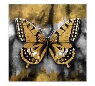 Πίνακας σε καμβά "Golden Butterfly" Megapap ψηφιακής εκτύπωσης 60x60x3εκ. |  Πίνακες στο espiti