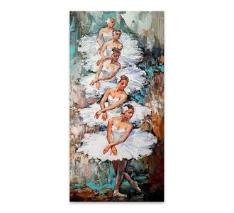 Πίνακας σε καμβά "White Swan Ballerinas" Megapap ψηφιακής εκτύπωσης 50x100x3εκ. |  Πίνακες στο espiti