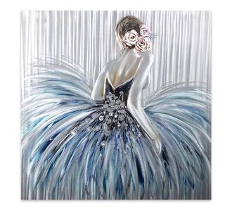 Πίνακας σε καμβά "Girl In Pearl Dress" Megapap ψηφιακής εκτύπωσης 90x90x3εκ. |  Πίνακες στο espiti