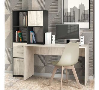 Γραφείο μελαμίνης Aurelio Megapap χρώμα ανθρακί - λευκό γκρι 170x35/60x76/151εκ. |  Γραφεία στο espiti