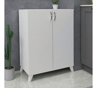 Ντουλάπι κουζίνας/μπάνιου - Παπουτσοθήκη μελαμίνης Lilly Megapap χρώμα λευκό 72x32,5x88εκ. |  Ντουλάπια στο espiti