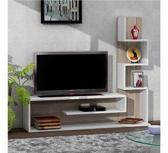 Έπιπλο τηλεόρασης Meteni Megapap από μελαμίνη χρώμα λευκό - cordoba 149,5x29,5x120εκ. |  Έπιπλα τηλεόρασης στο espiti