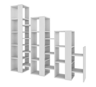 Βιβλιοθήκη μελαμίνης Lift Megapap χρώμα λευκό 163,5x29x151εκ. |  Βιβλιοθήκες στο espiti