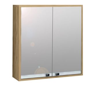 Καθρέπτης μπάνιου με ντουλάπι Bade Megapap από μελαμίνη χρώμα φυσικό 60x15x60εκ. |  Σετ Μπάνιου στο espiti