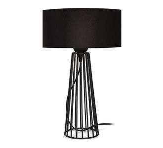 Φωτιστικό επιτραπέζιο Filip Megapap E27 μεταλλικό - υφασμάτινο χρώμα μαύρο 25x25x45εκ. |  Επιτραπέζια στο espiti