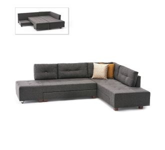Γωνιακός καναπές - κρεβάτι Manama Megapap δεξιά γωνία υφασμάτινος χρώμα ανθρακί 280x206x85εκ. |  Καναπέδες-Κρεβάτι στο espiti