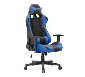 Καρέκλα γραφείου Gaming Alonso Megapap από τεχνόδερμα χρώμα μπλε - μαύρο 67x70x125/135 εκ. |  Καρέκλες γραφείου στο espiti