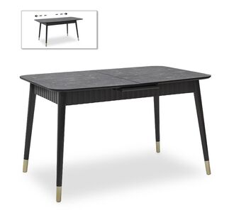 Τραπέζι Nero Megapap επεκτεινόμενο από MDF/ ξύλο χρώμα μαύρο εφέ μαρμάρου 124/152x80x74εκ. |  Τραπέζια στο espiti