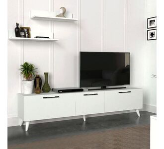Έπιπλο τηλεόρασης Mareta Megapap από μελαμίνη χρώμα λευκό 180x31,3x42εκ. |  Έπιπλα τηλεόρασης στο espiti