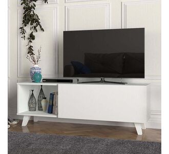 Έπιπλο τηλεόρασης Smart Megapap από μελαμίνη χρώμα λευκό 140x35x47εκ. |  Έπιπλα τηλεόρασης στο espiti