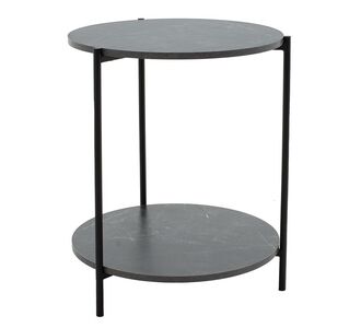 Βοηθητικό τραπέζι Rhythm MDF γκρι μαρμάρου-μαύρο Φ48x60cm |  Τραπεζάκια βοηθητικά στο espiti