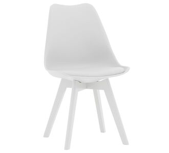 Καρέκλα Gaston pakoworld PP-PU λευκό-πόδι ξύλο λευκό |  Καρέκλες στο espiti