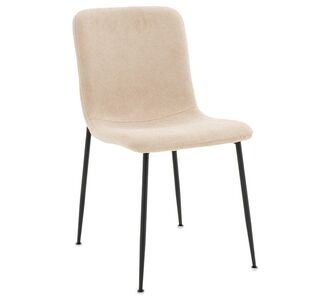 Καρέκλα Gratify pakoworld ύφασμα μπουκλέ εκρού-πόδι μαύρο |  Καρέκλες στο espiti