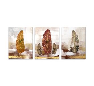 Πίνακας σε καμβά "Autumn Leaves" Megapap τρίπτυχος ψηφιακής εκτύπωσης 126x55x3εκ. |  Πίνακες στο espiti