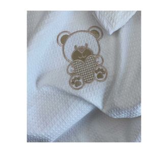 Κουβέρτα Πικέ Αγκαλιάς & Λίκνου 80 Χ 110 White Astron Italy |  Βρεφικές Κουβέρτες στο espiti