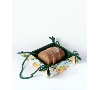 Βαμβακερή ψωμιέρα με στάμπα (35cm x 35cm) πράσινη 6978000005007 SilkFashion |  Σουπλά στο espiti