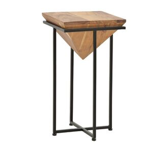 Βοηθητικό τραπέζι σαλονιού Miles pakoworld μασίφ ξύλο ακακίας φυσικό-μαύρο 29x29x54εκ |  Τραπεζάκια βοηθητικά στο espiti