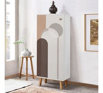 Ντουλάπι κουζίνας/μπάνιου - Παπουτσοθήκη Assiri Megapap από μελαμίνη χρώμα λευκό 50x38x135εκ. |  Ντουλάπια στο espiti