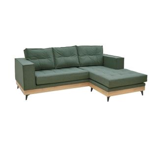 Γωνιακός καναπές αναστρέψιμος Mirabel pakoworld πράσινο ύφασμα-φυσικό ξύλο 250x184x100εκ |  Καναπέδες γωνιακοί στο espiti