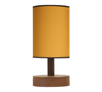 Φωτιστικό επιτραπέζιο Volge Megapap E27 ξύλο/ύφασμα χρώμα κίτρινο 15x15x34εκ. |  Επιτραπέζια στο espiti