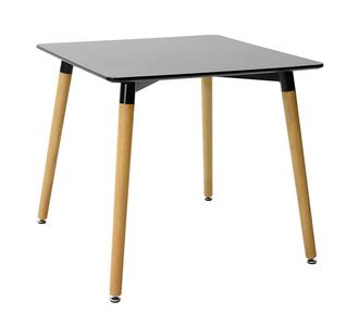 Τραπέζι Natali pakoworld MDF μαύρο-πόδια φυσικό 80x80x76εκ |  Τραπέζια στο espiti
