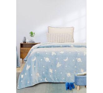 Κουβέρτα φωσφοριζέ μονή Space Blue Μονή (160x220) Sunshinehome |  Κουβέρτες Βελουτέ Μονές στο espiti