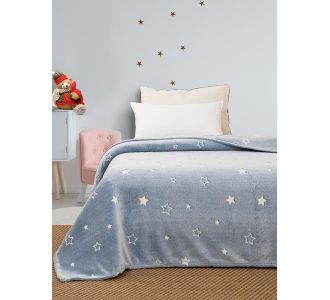 Κουβέρτα φωσφοριζέ μονή Stars Blue Μονή (160x220) Sunshinehome |  Κουβέρτες Βελουτέ Μονές στο espiti