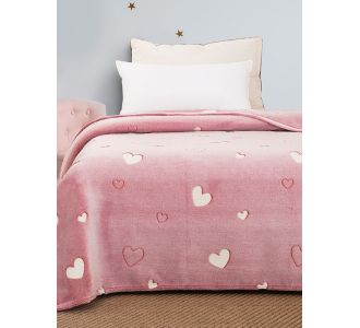 Κουβέρτα φωσφοριζέ κούνιας Hearts Pink 110x140 Sunshinehome |  Βρεφικές Κουβέρτες στο espiti