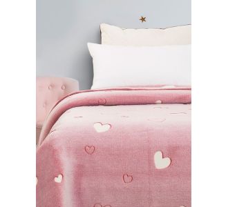 Κουβέρτα φωσφοριζέ αγκαλιας Hearts Pink 80x90 Sunshinehome |  Βρεφικές Κουβέρτες στο espiti
