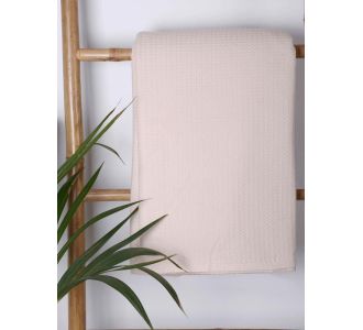 Κουβέρτα πικέ cotton Beige Μονή (165x265) Sunshinehome |  Κουβέρτες Βελουτέ Μονές στο espiti