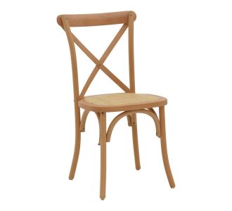 Καρέκλα Dylon pakoworld στοιβαζόμενη καρυδί ξύλο οξιάς-έδρα φυσικό rattan 48x52x89εκ |  Καρέκλες στο espiti