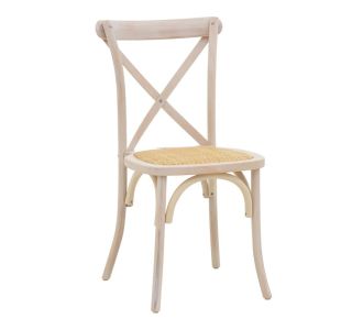 Καρέκλα Dylon pakoworld στοιβαζόμενη white wash ξύλο οξιάς-έδρα φυσικό rattan 48x52x89εκ |  Καρέκλες στο espiti