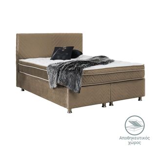 Κρεβάτι Rizko pakoworld διπλό με αποθηκευτικό χώρο καφέ 160x200εκ |  Κρεβάτια στο espiti